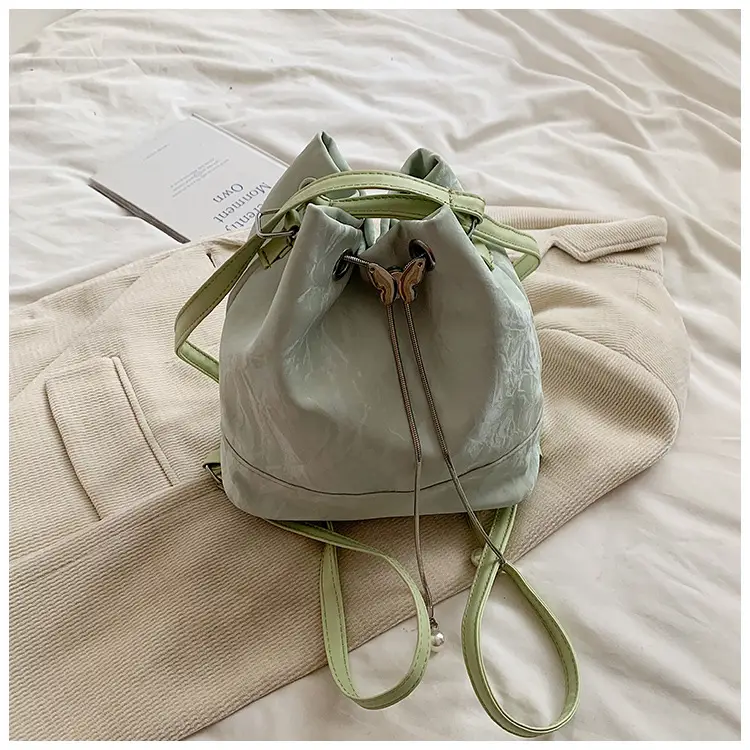 Women's New Texture Chain Shoulder Bag Green Beige — feature 45