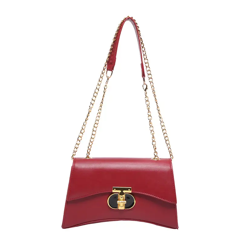 Retro Lock Chain Shoulder Bag Beige Gold - Image 10