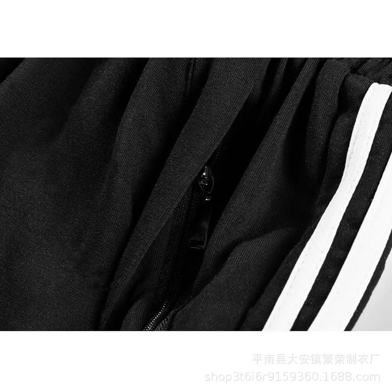 Men Grey 3-Stripe Sweatpants Loose Straight Leg — feature 13
