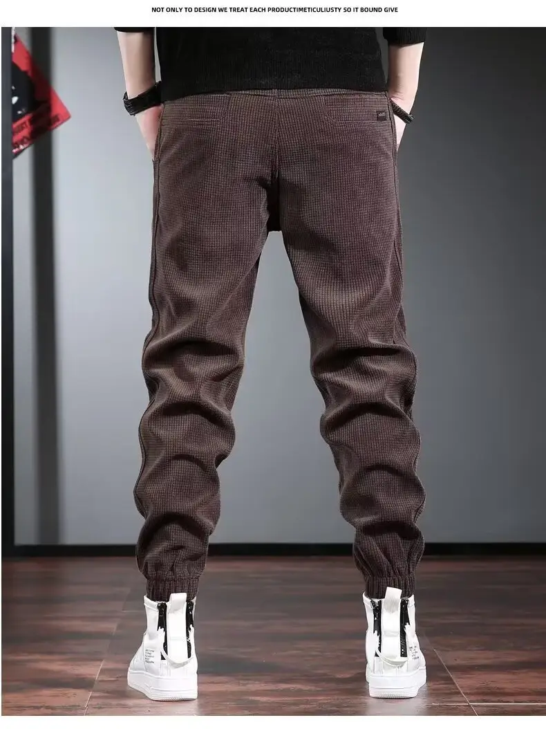 Men Black Fleece Casual Pants Warm Thick Sports Pants — feature 11