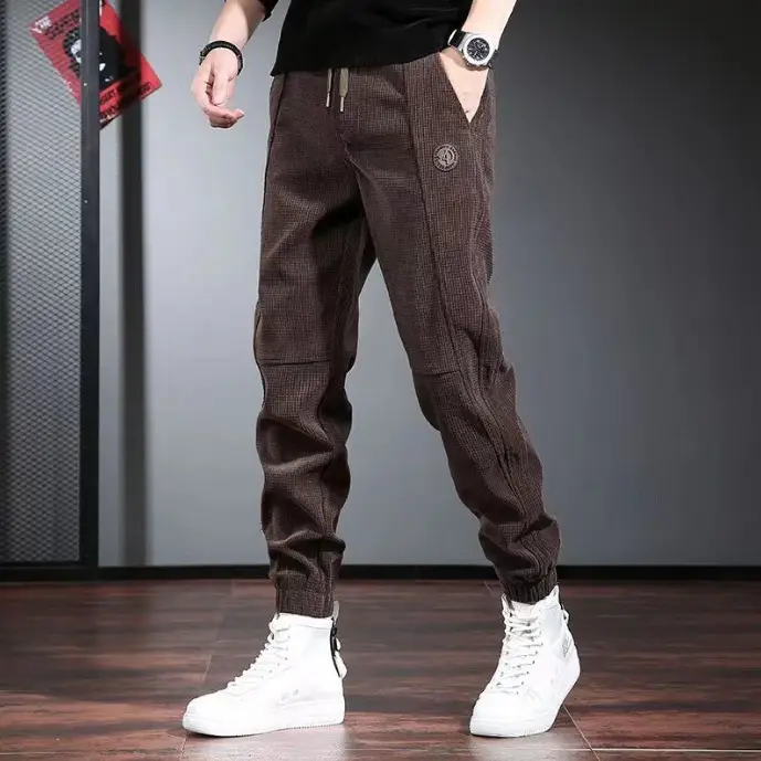 Men Black Fleece Casual Pants Warm Thick Sports Pants — feature 17
