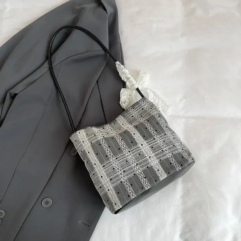 Women's White Polka Dot Shoulder Bag 2026 Spring Summer