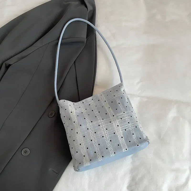 Women's White Polka Dot Shoulder Bag 2026 Spring Summer