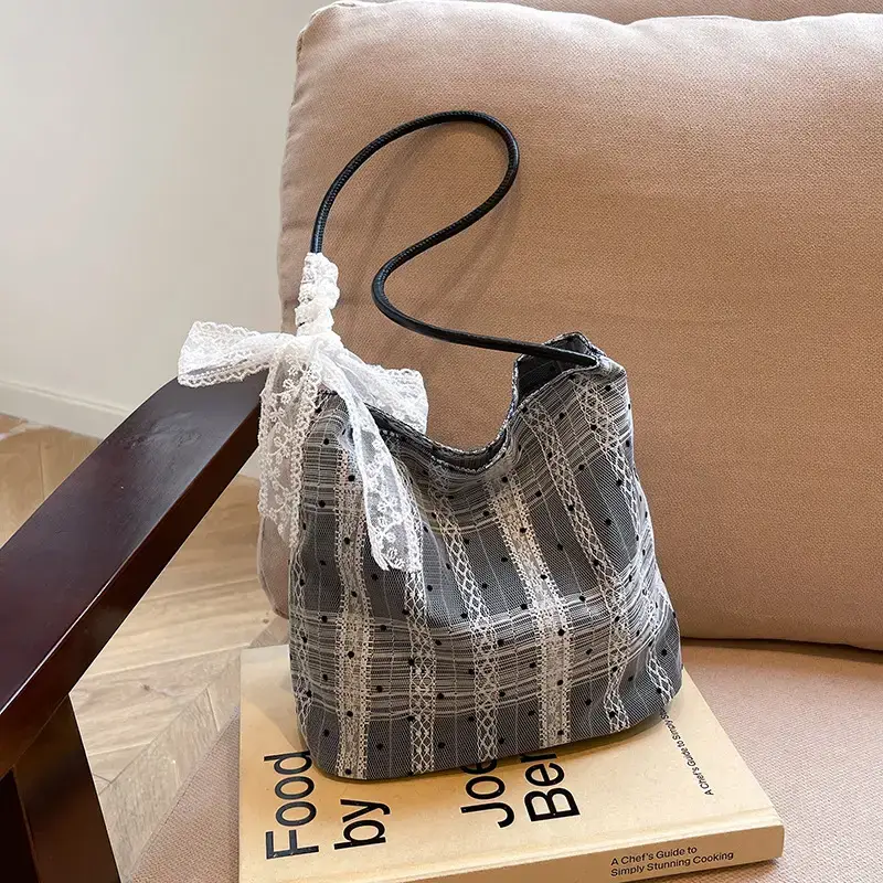 Women's White Polka Dot Shoulder Bag 2026 Spring Summer
