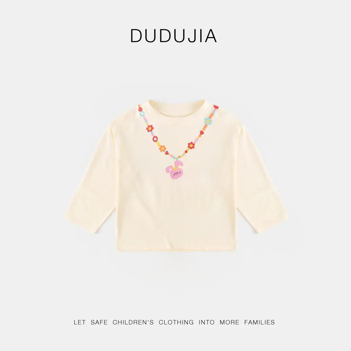 Dudu Children's Pink Long Sleeve T-Shirt Spring - Image 3