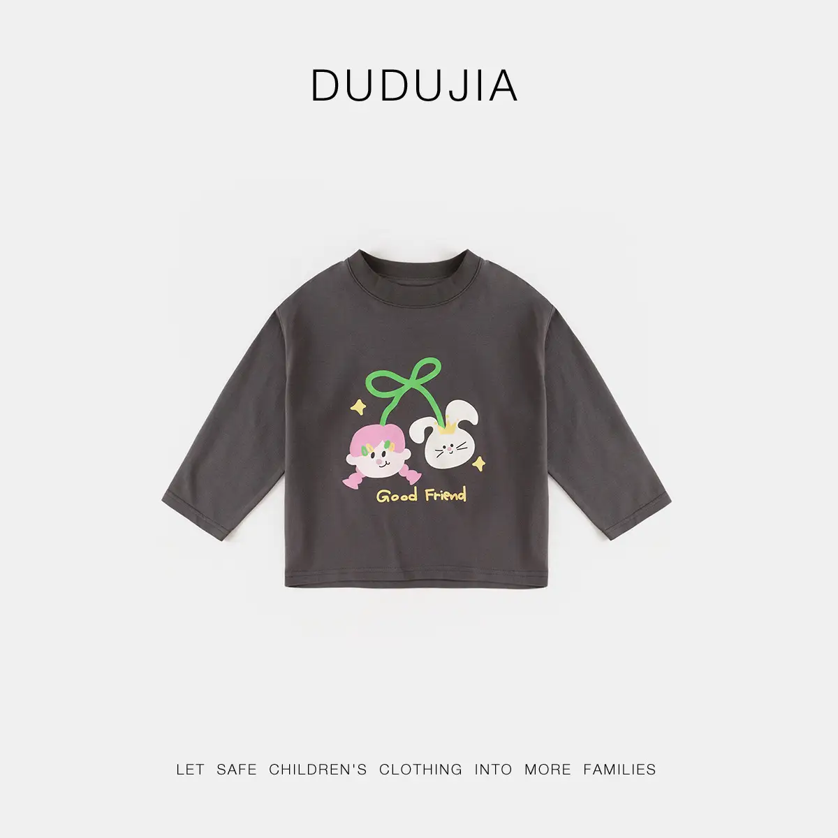 Dudu Children's Pink Long Sleeve T-Shirt Spring - Image 4