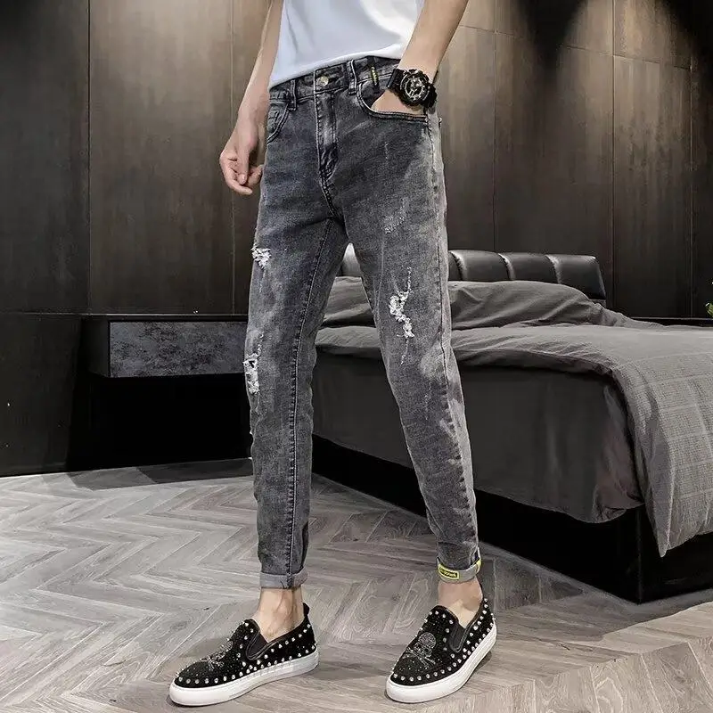 Men Slim Fit Skinny Jeans 2024 Winter All Match - Image 3