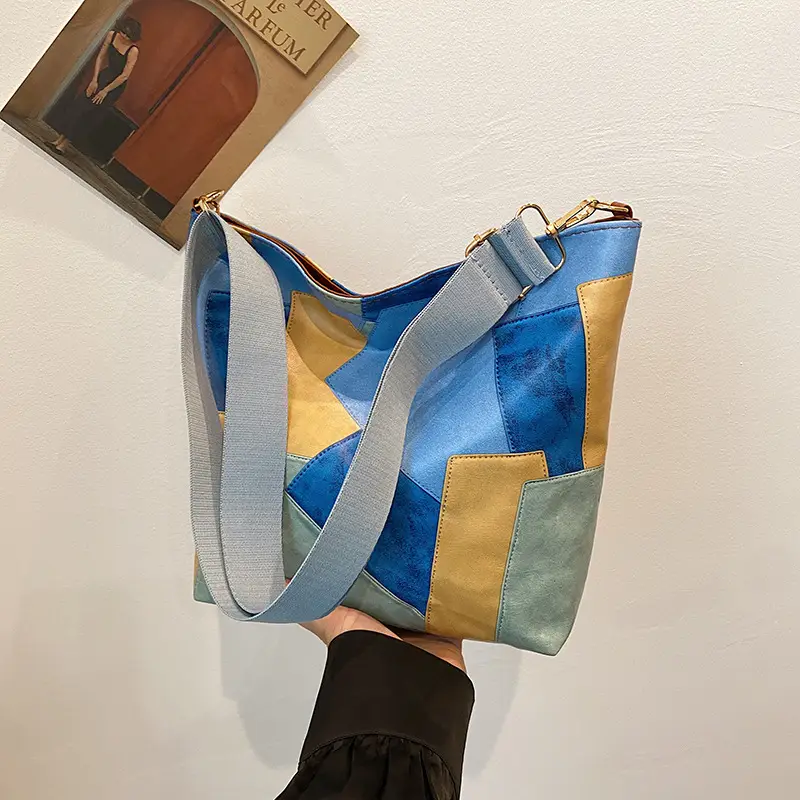 Brown Textured Shoulder Bag with Adjustable Strap