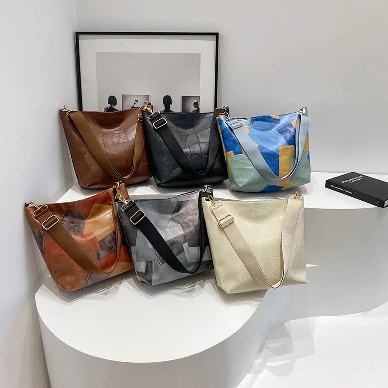 Brown Textured Shoulder Bag with Adjustable Strap