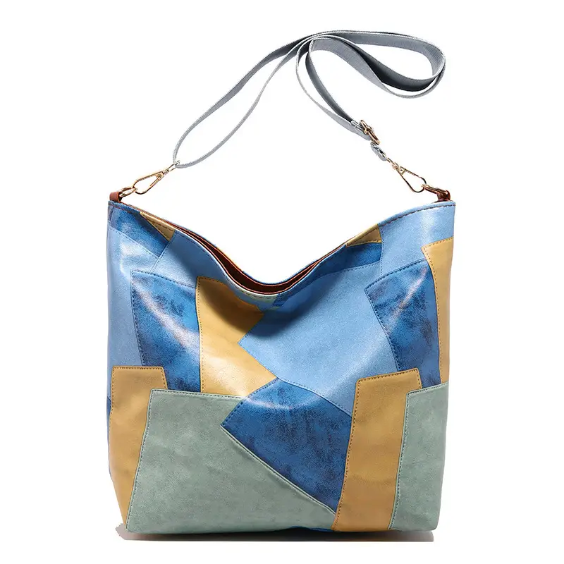 Brown Textured Shoulder Bag with Adjustable Strap