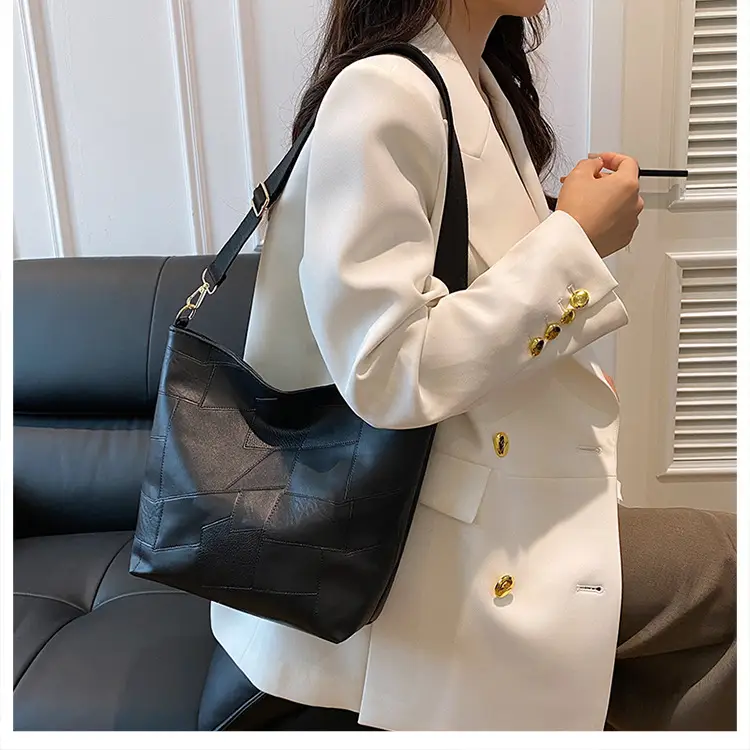 Brown Textured Shoulder Bag with Adjustable Strap — feature 11