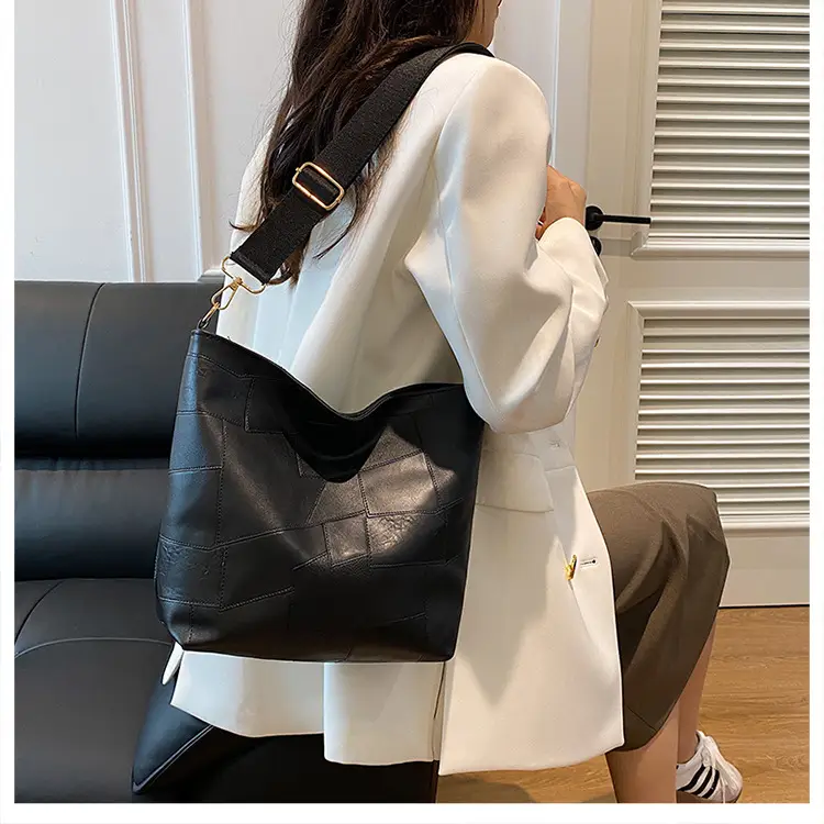 Brown Textured Shoulder Bag with Adjustable Strap — feature 12