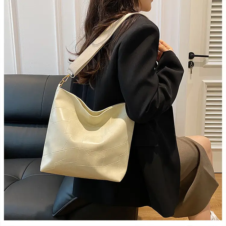 Brown Textured Shoulder Bag with Adjustable Strap — feature 21