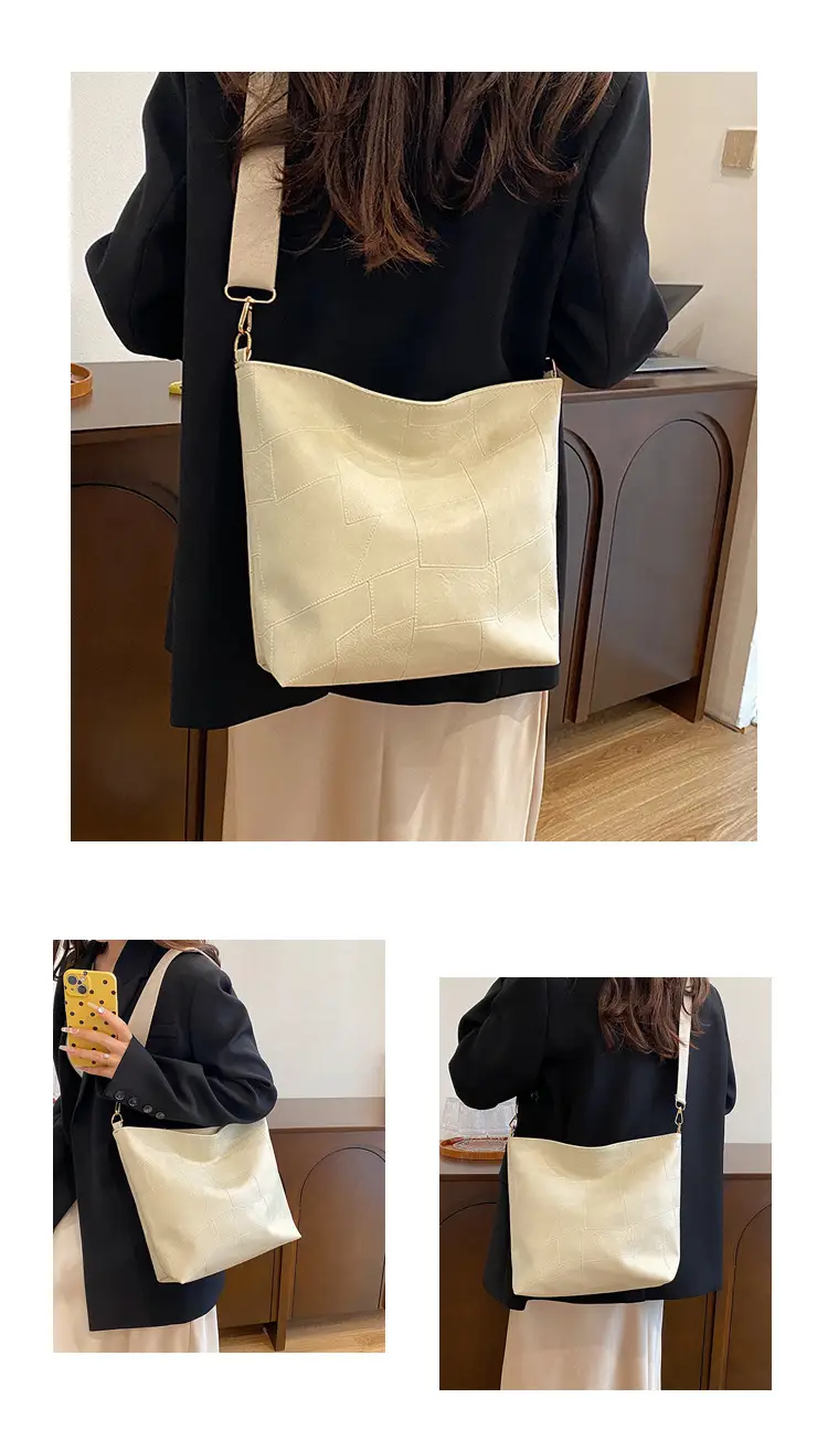 Brown Textured Shoulder Bag with Adjustable Strap — feature 29