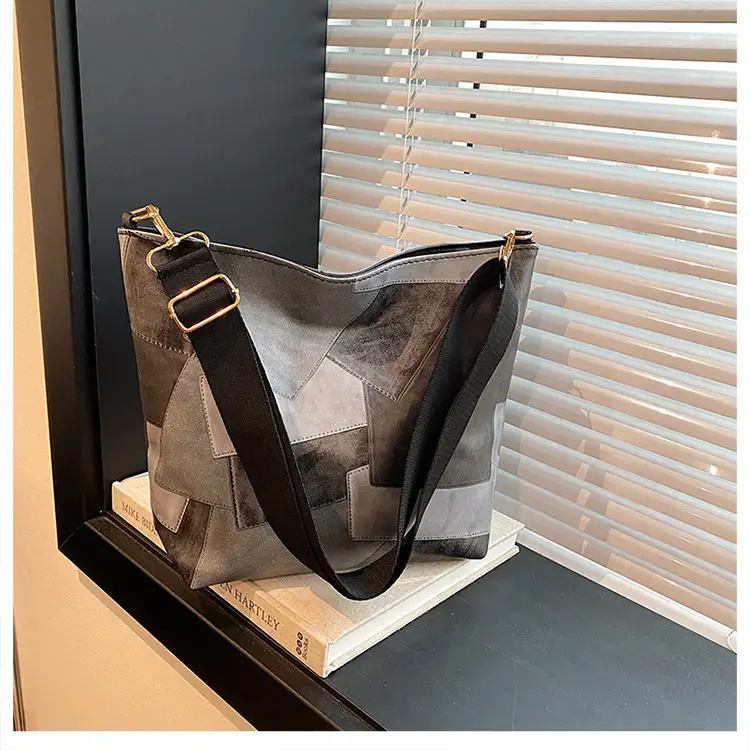 Brown Textured Shoulder Bag with Adjustable Strap — feature 32