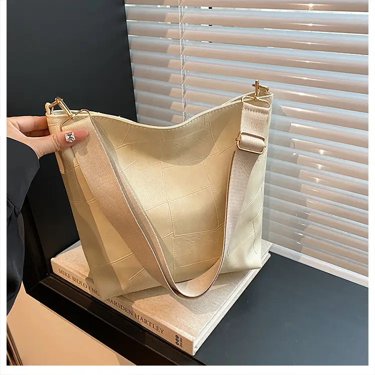 Brown Textured Shoulder Bag with Adjustable Strap — feature 35