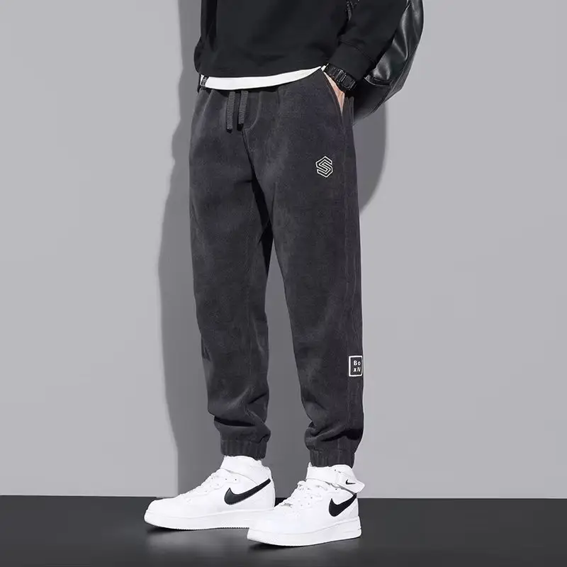 Men Fleece Lined Casual Pants Black Warm All Season — feature 24