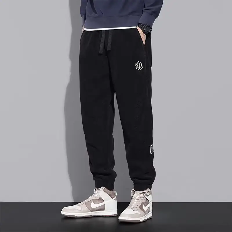 Men Fleece Lined Casual Pants Black Warm All Season - Image 3
