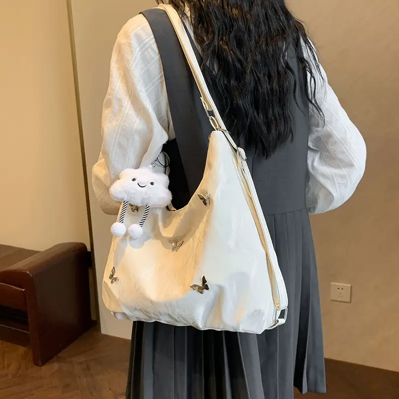 Light Blue Embroidered Women's Commuter Bag - Image 6