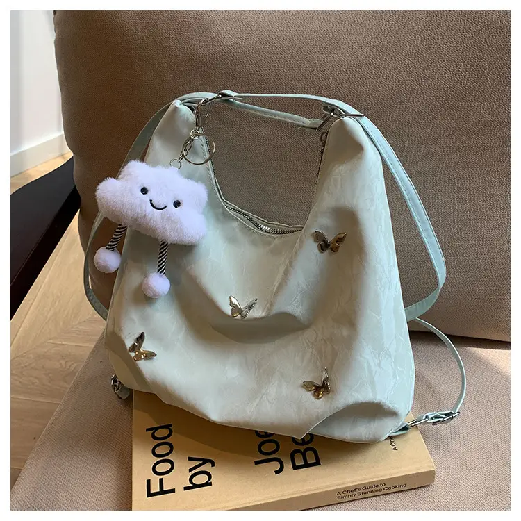 Light Blue Embroidered Women's Commuter Bag — feature 19