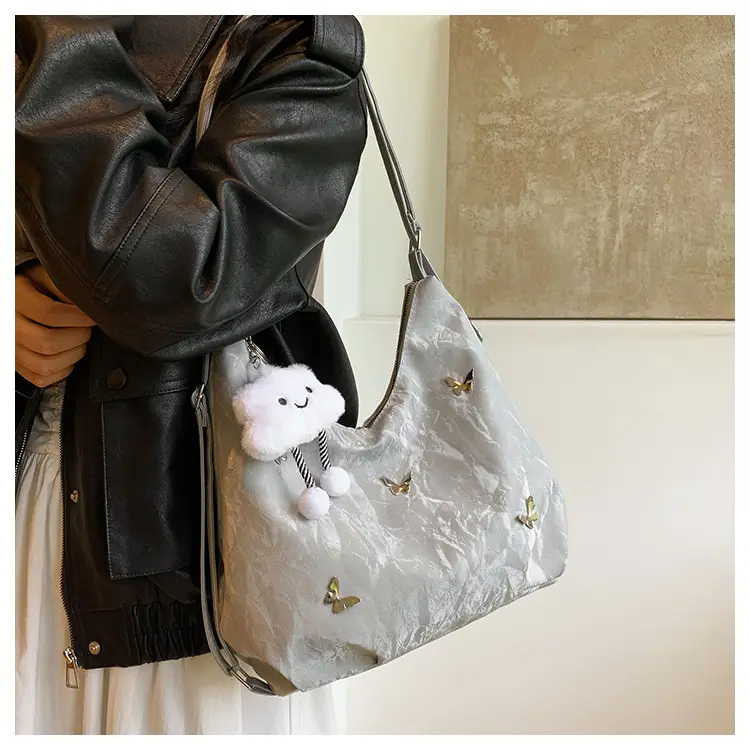 Light Blue Embroidered Women's Commuter Bag — feature 6