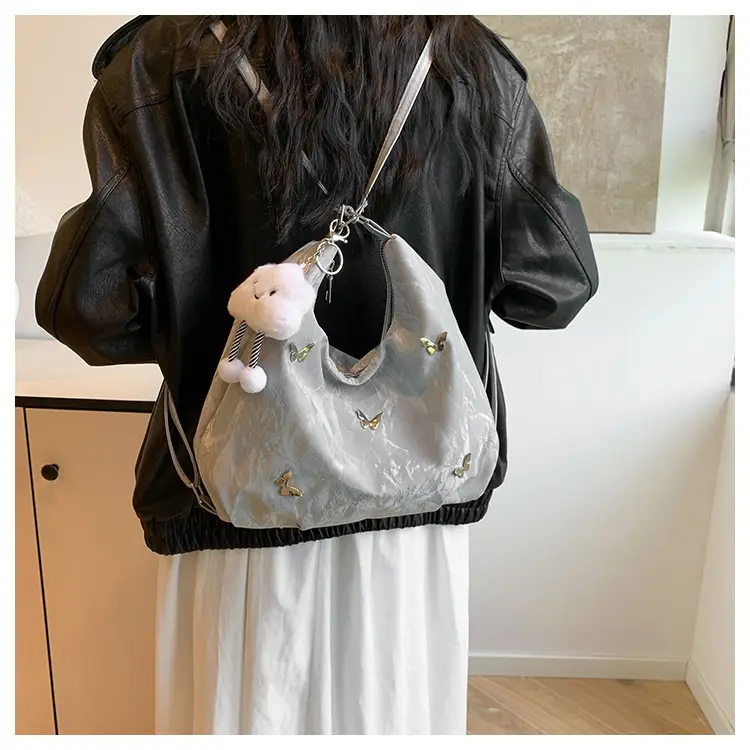 Light Blue Embroidered Women's Commuter Bag — feature 7