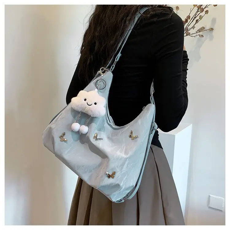 Light Blue Embroidered Women's Commuter Bag — feature 9