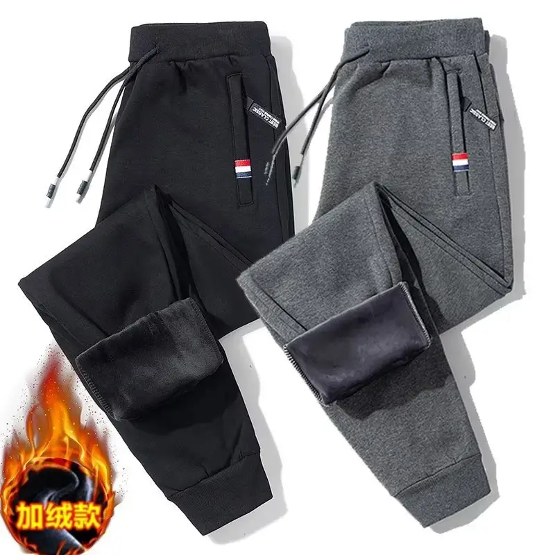 Men Fleece Lined Pants Black Grey Extra Large - Image 19