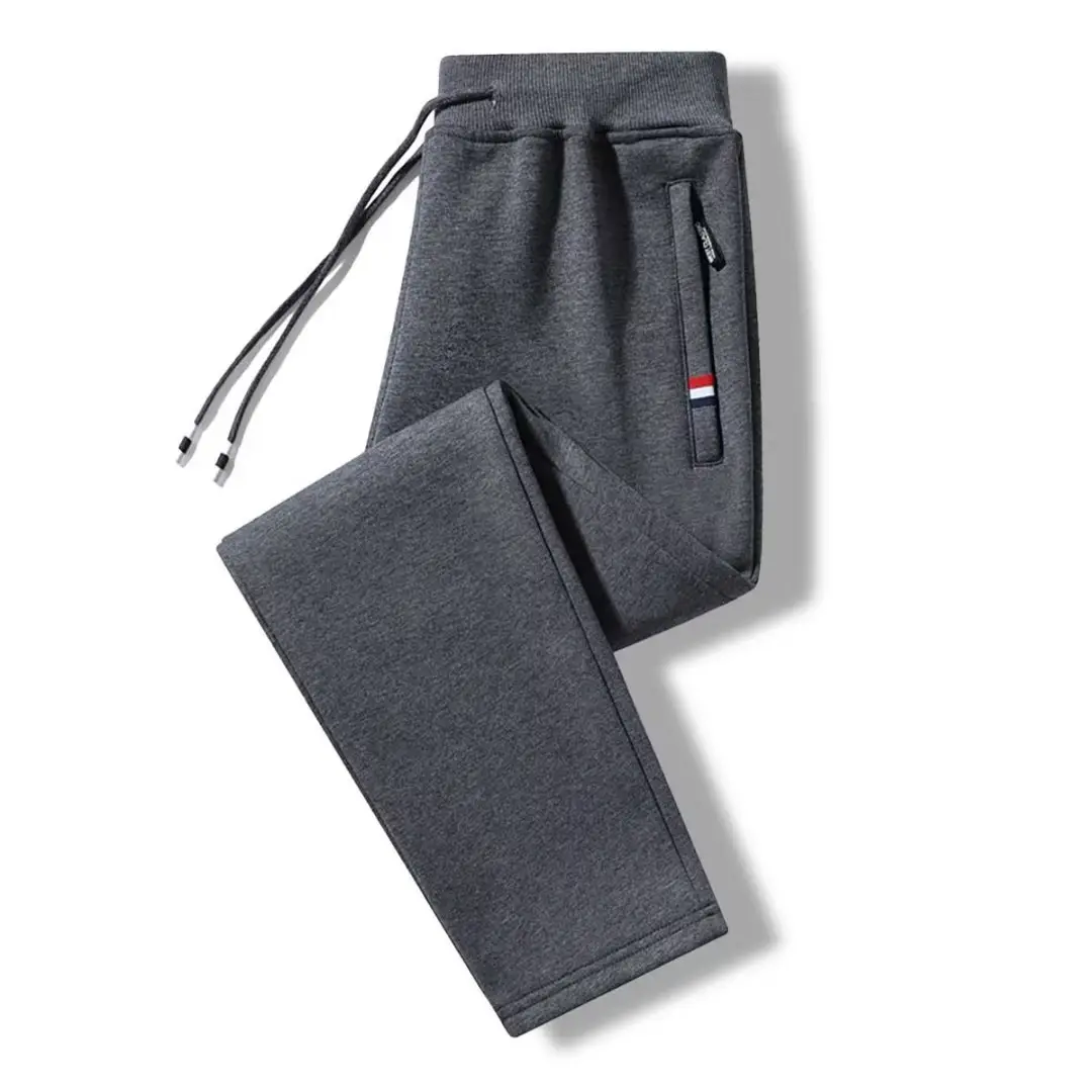 Men Fleece Lined Pants Black Grey Extra Large - Image 14