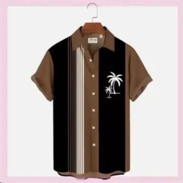 Aliexpress Men's Digital Printed Cross-Border Shirt Brown Black - Image 4