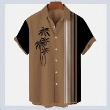 Aliexpress Men's Digital Printed Cross-Border Shirt Brown Black - Image 6