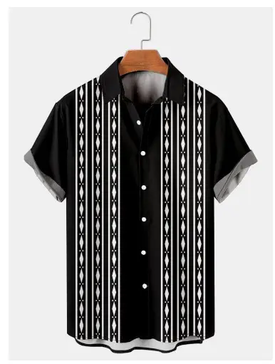 Aliexpress Men's Digital Printed Cross-Border Shirt Brown Black - Image 8