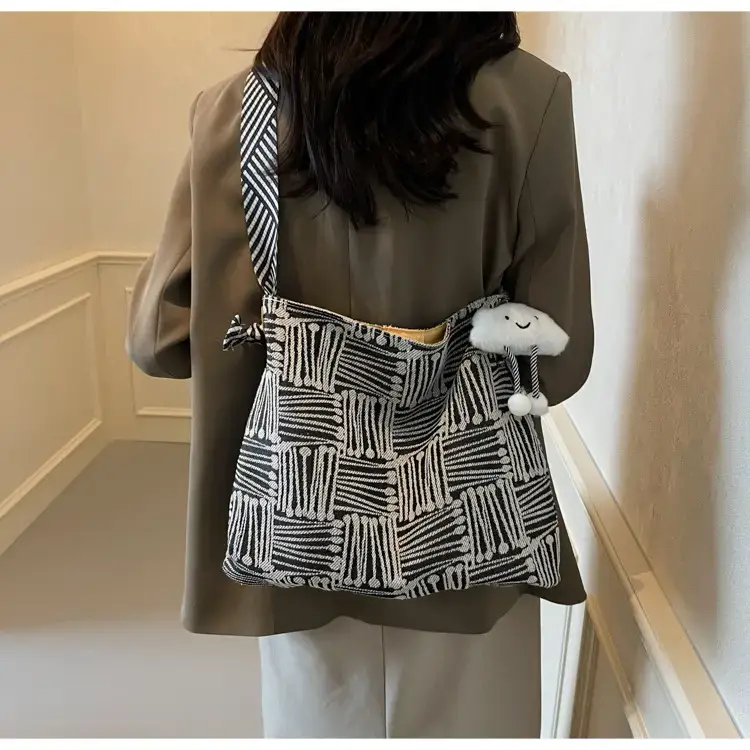 Large Capacity Plaid Canvas Shoulder Bag Women 2024 β feature 16