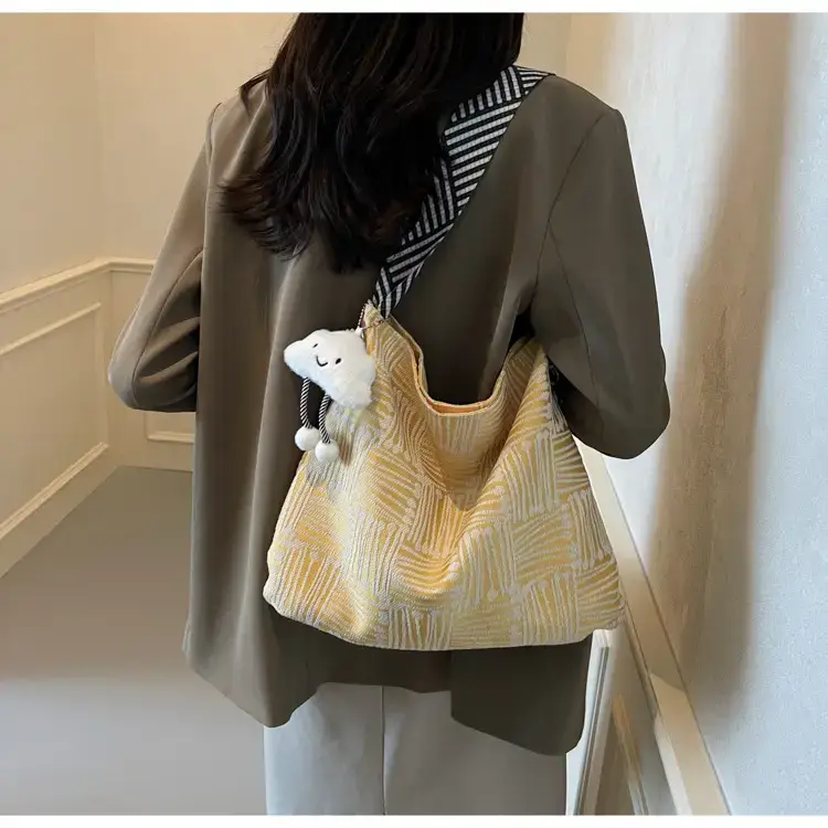 Large Capacity Plaid Canvas Shoulder Bag Women 2024 β feature 17