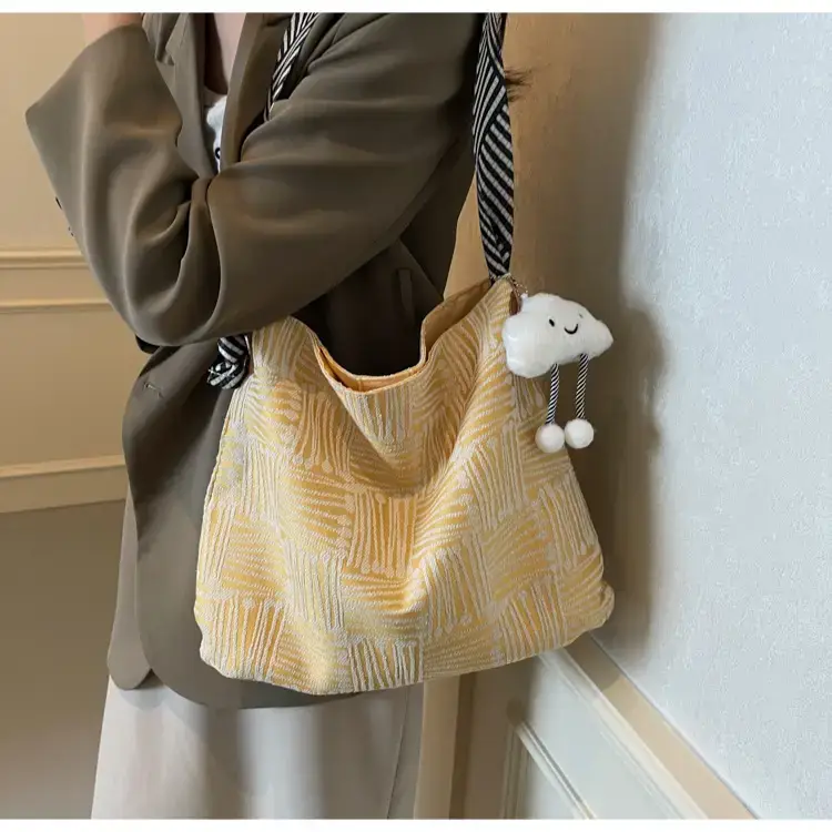 Large Capacity Plaid Canvas Shoulder Bag Women 2024 β feature 19