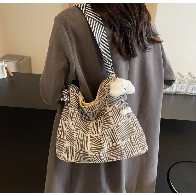 Large Capacity Plaid Canvas Shoulder Bag Women 2024 β feature 21