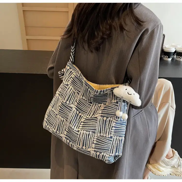 Large Capacity Plaid Canvas Shoulder Bag Women 2024 β feature 24