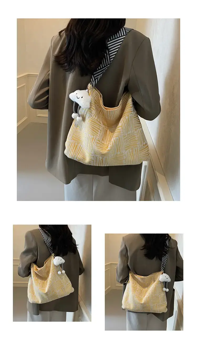 Large Capacity Plaid Canvas Shoulder Bag Women 2024 β feature 27
