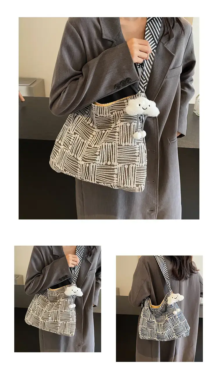 Large Capacity Plaid Canvas Shoulder Bag Women 2024 β feature 28