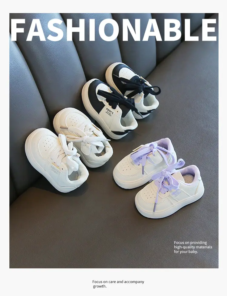 Girls White Platform Board Shoes 2024 Spring Autumn — feature 15