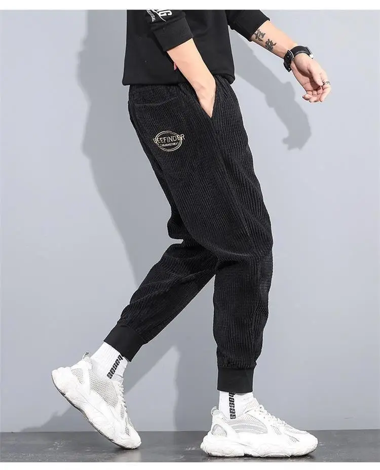Men Grey Waffle Knit Leg Bundled Pants 2024 — feature 9