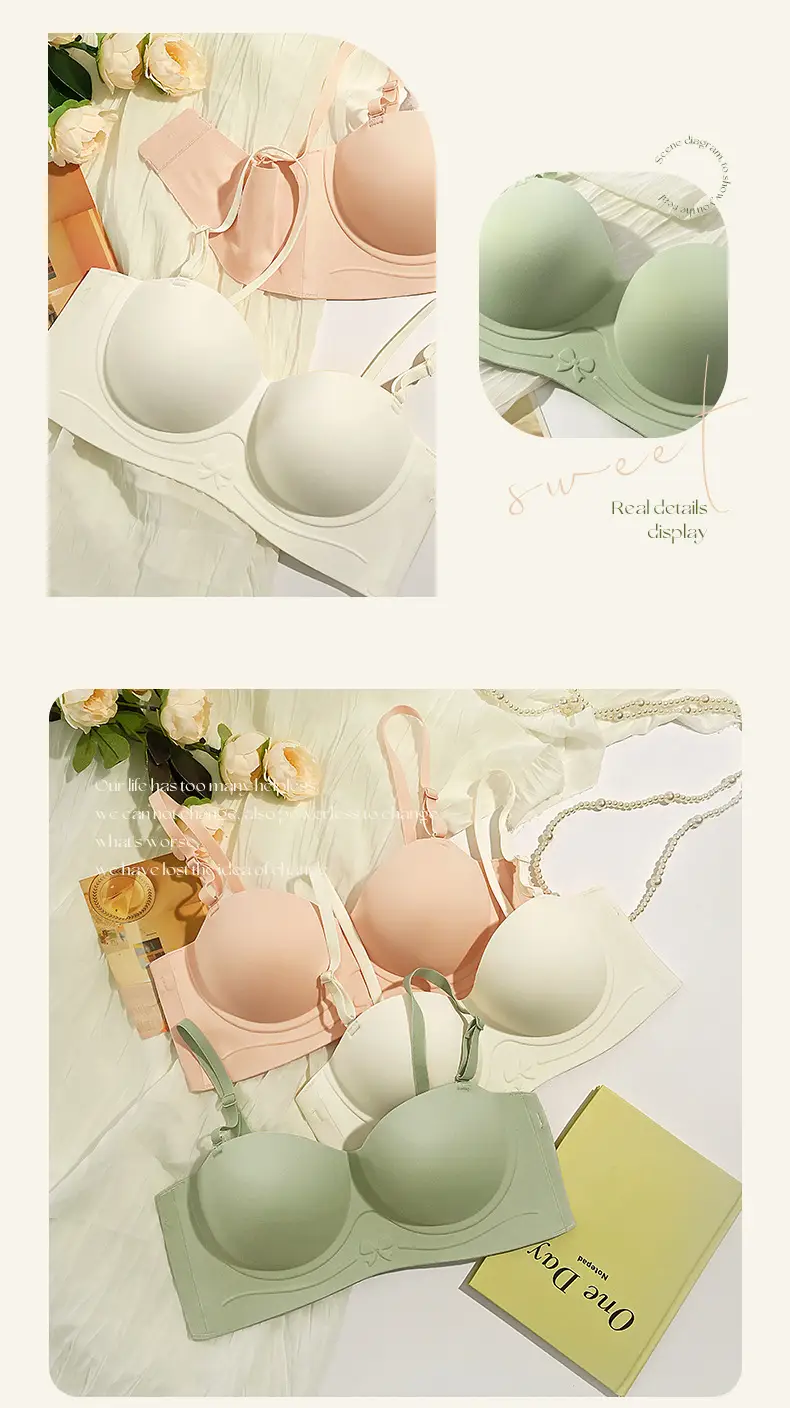 Half-Cup Seamless Bra for Small Busts, Enhancing and Gathering, Comfortable Invisible Fixed Cup, Wire-Free Bra for Side Breast Support — feature 20