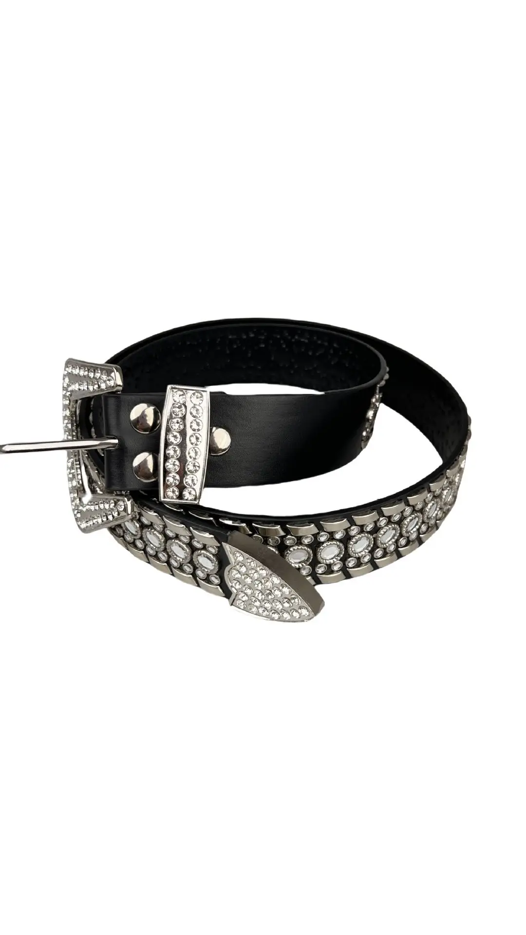 Black Diamond Belt with Rhinestone Buckle for Women — feature 13
