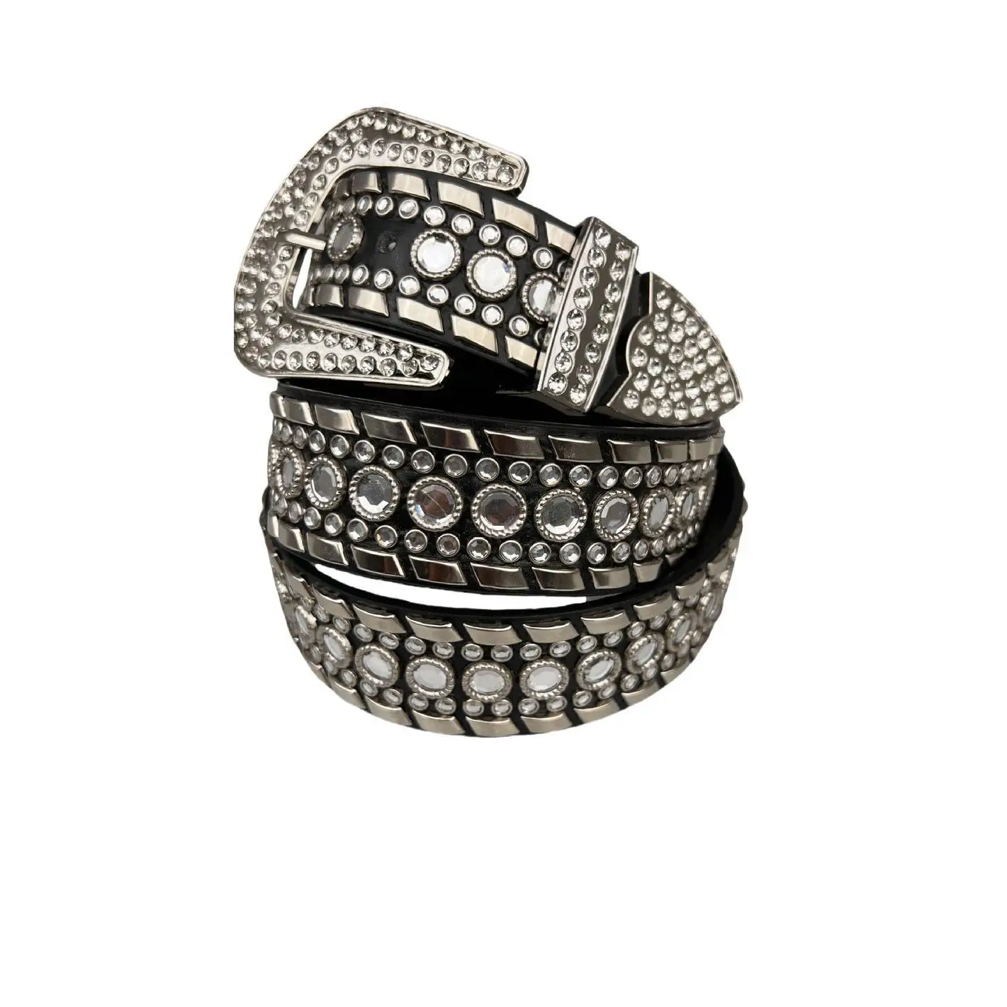 Black Diamond Belt with Rhinestone Buckle for Women — feature 6