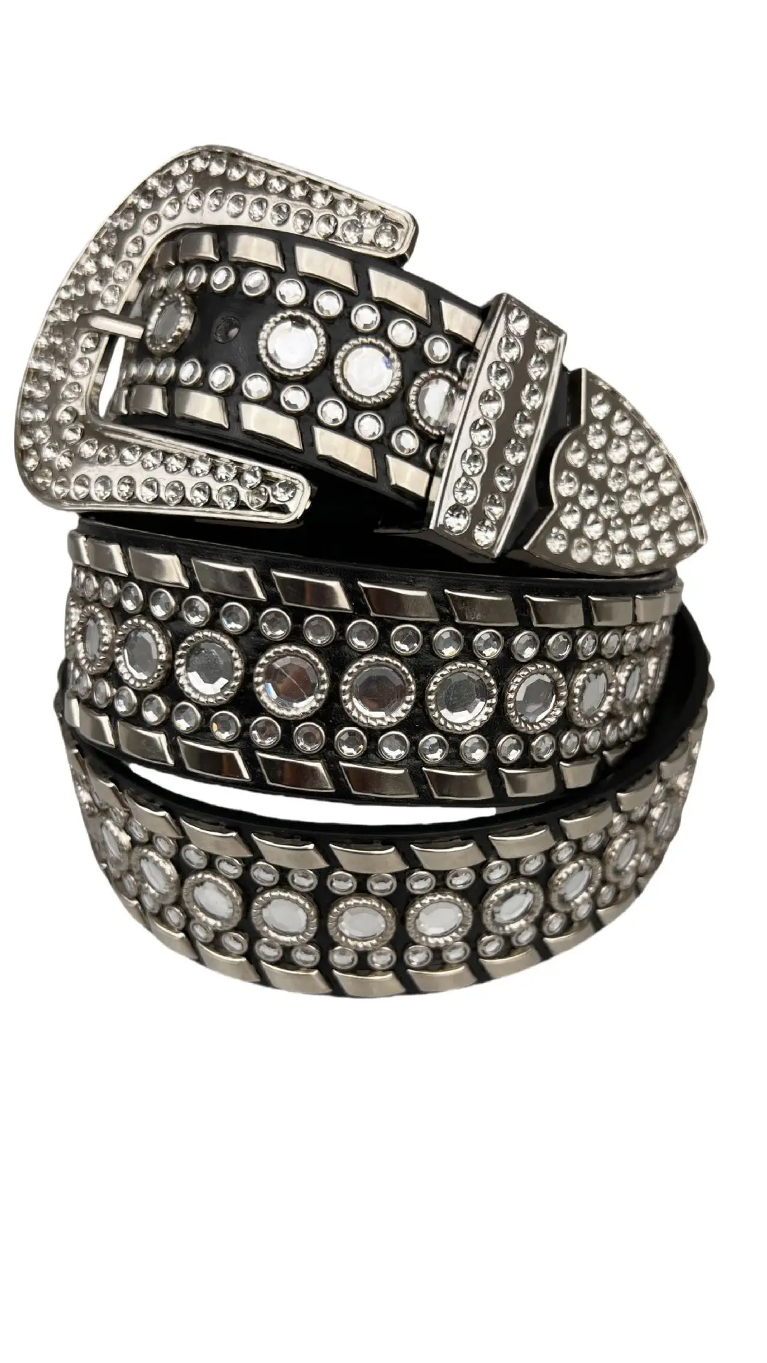Black Diamond Belt with Rhinestone Buckle for Women — feature 7