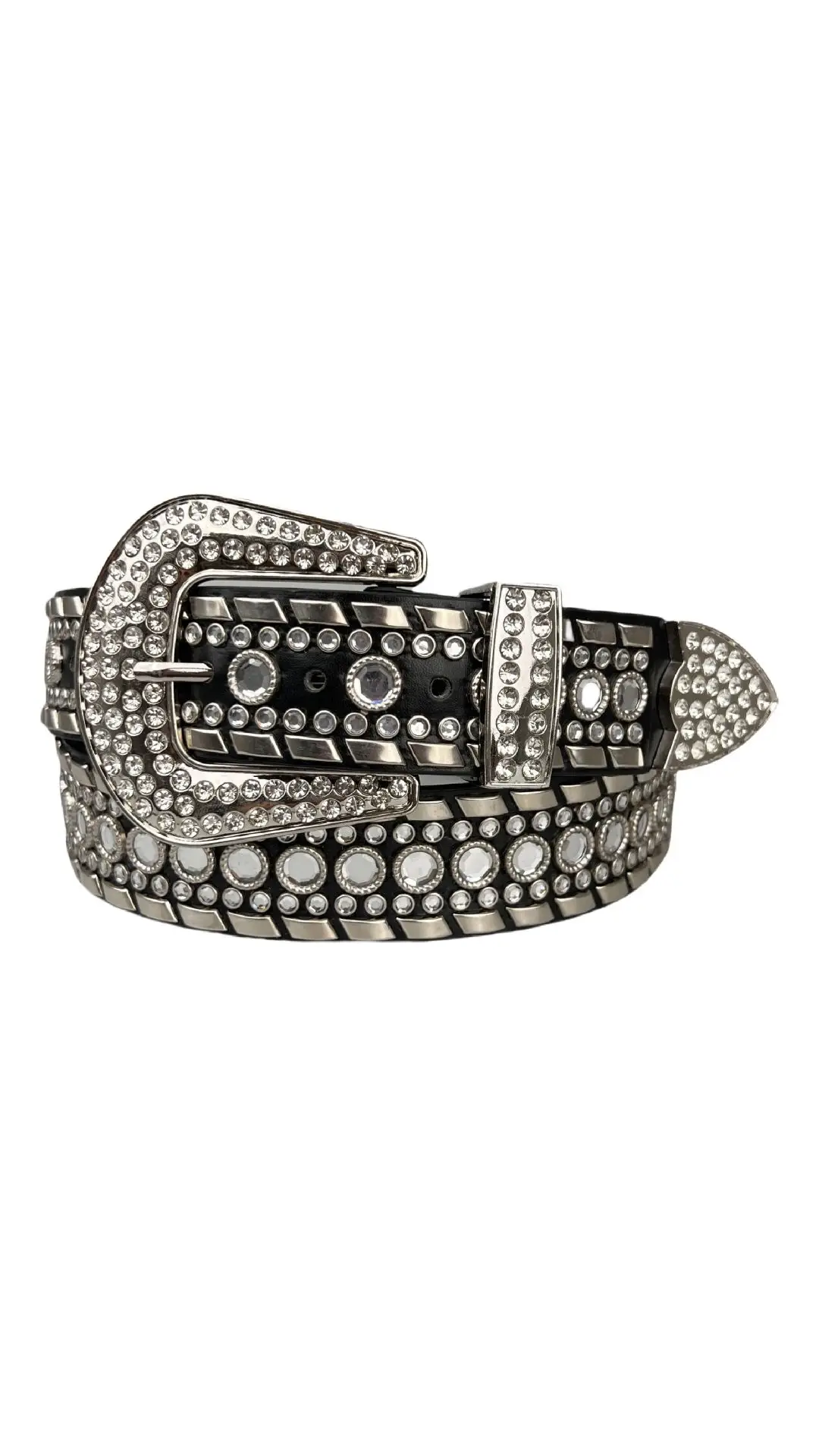 Black Diamond Belt with Rhinestone Buckle for Women — feature 9