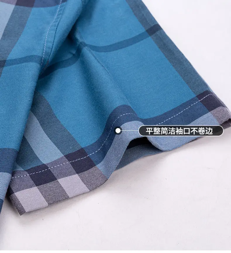 Men's Striped Oxford Short Sleeve Shirt Blue — feature 21