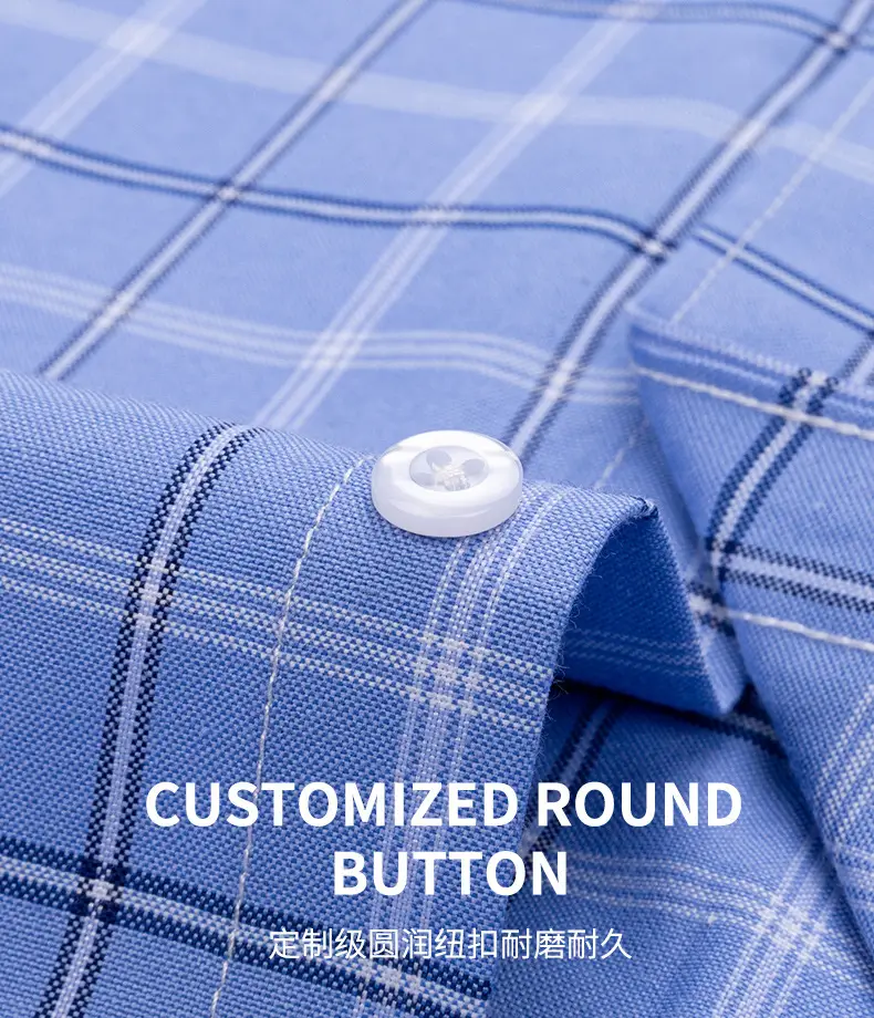 Men's Striped Oxford Short Sleeve Shirt Blue — feature 8