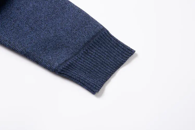 Men's Fleece Lined Rhombic Sweater Solid Color — feature 14