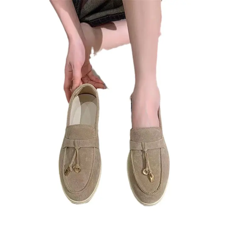 2024 Flat Lefu Bean Shoes Tassel Soft Bottom